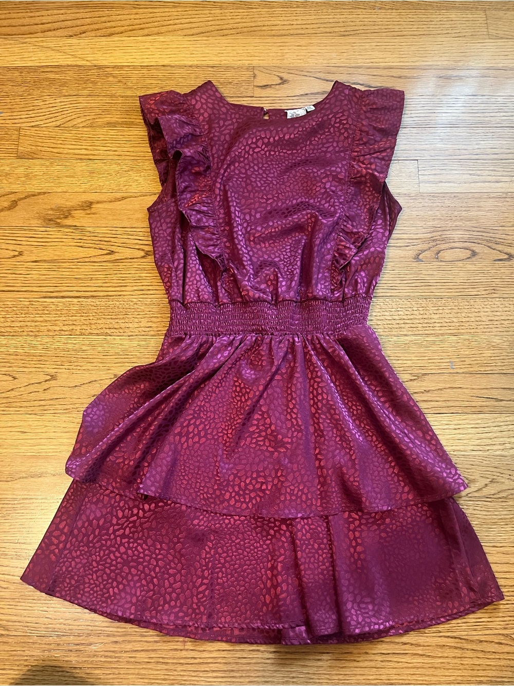 Burgundy Ruffle Tiered Dress